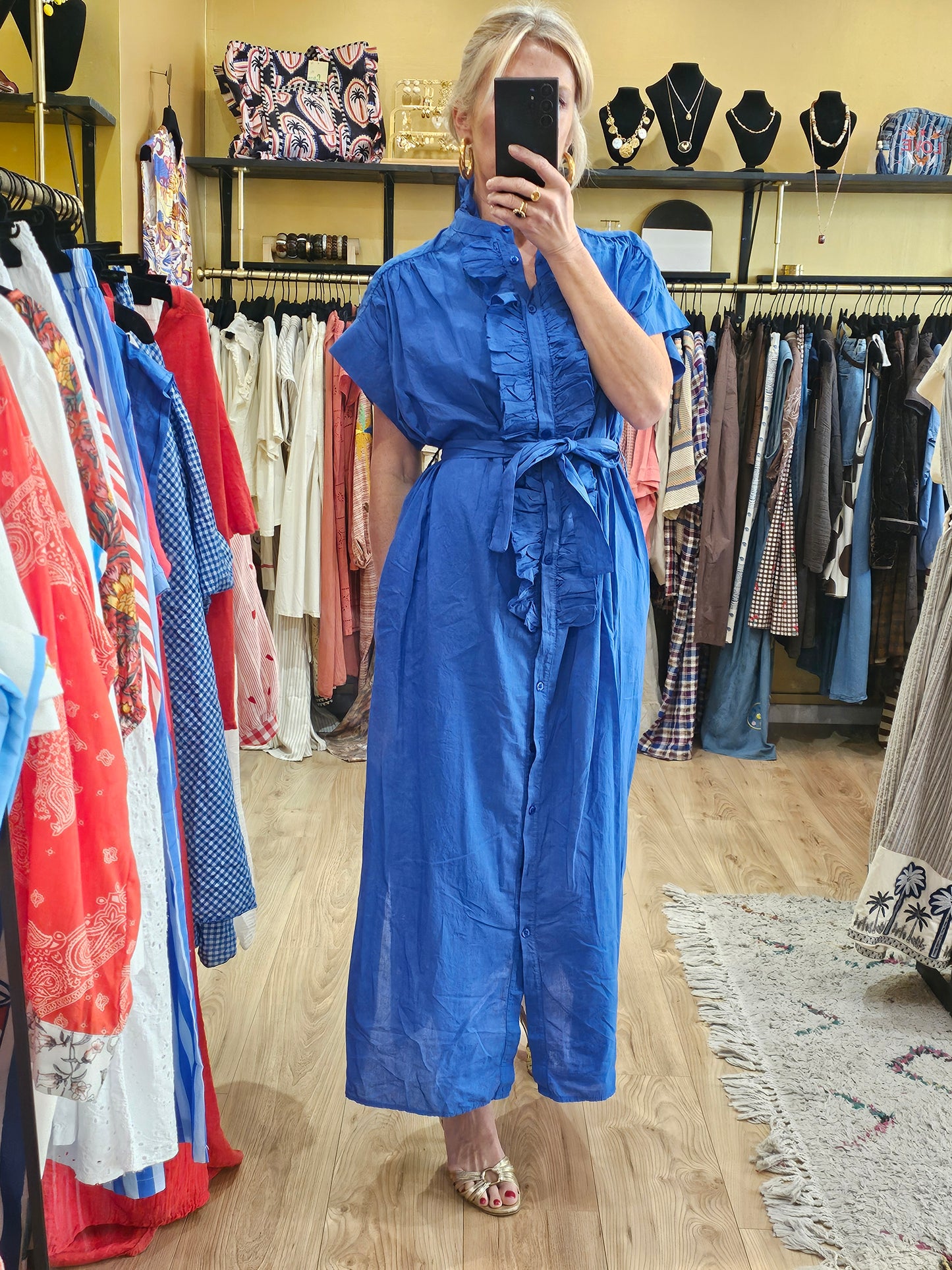 Robe chemise bleu roi Johanna Paris