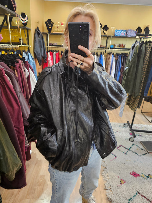 Blouson en simili noir Johanna Paris