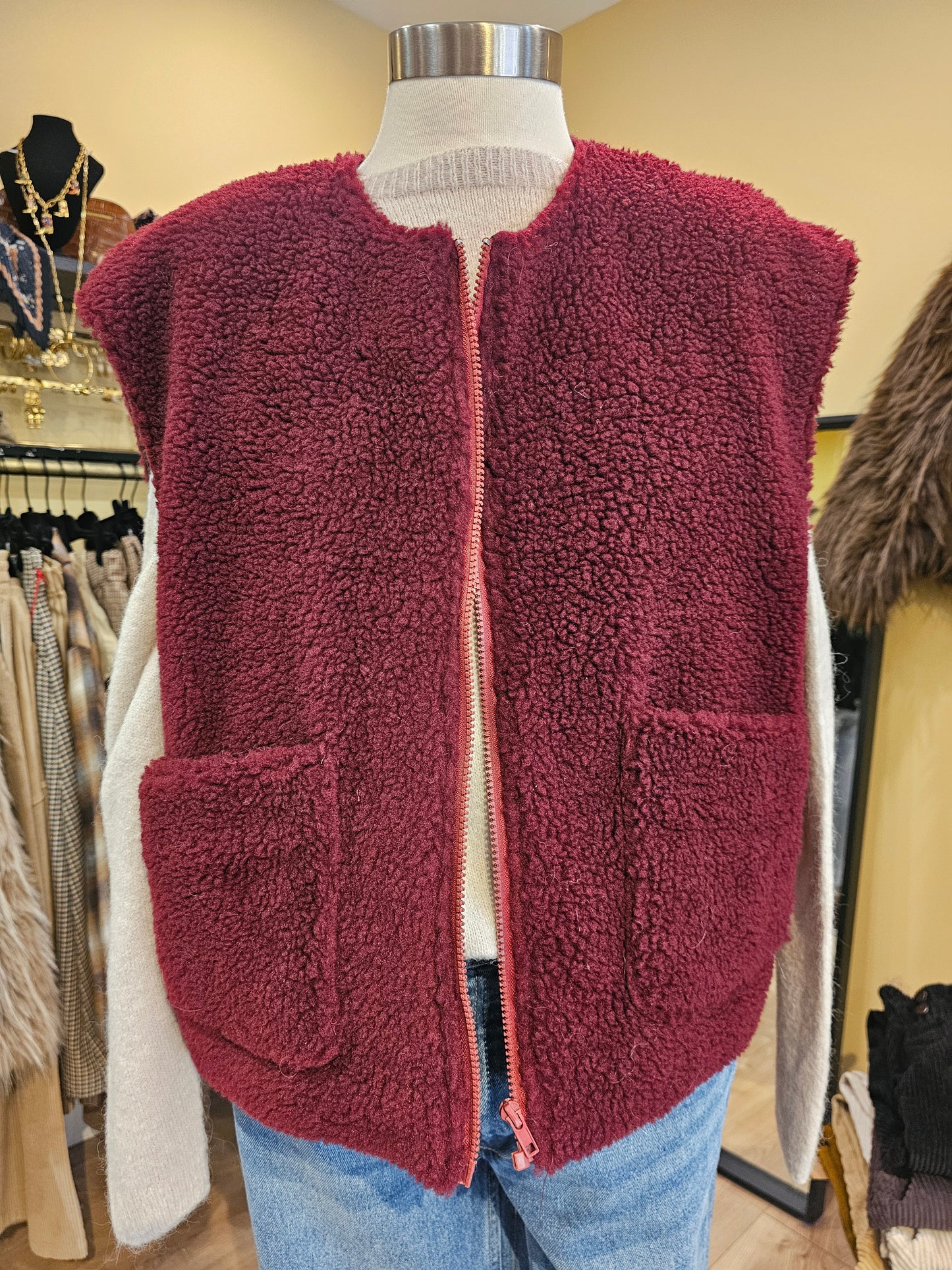 Gilet sans manche bordeaux