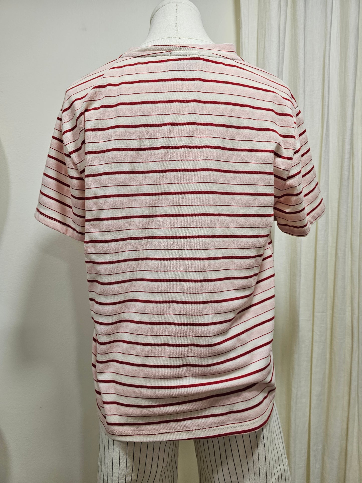 Tshirt rayé rose et rouge