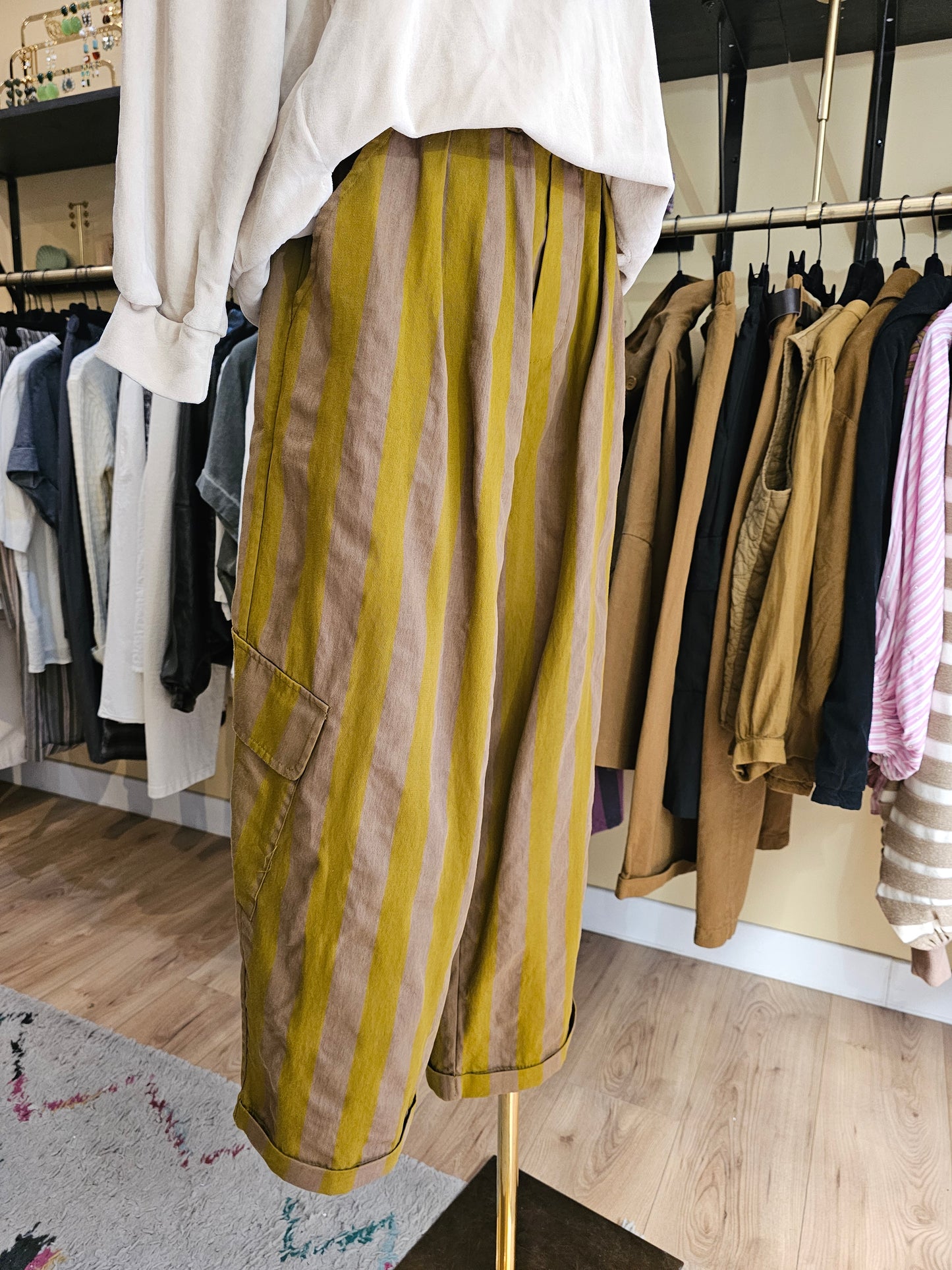 Pantalon cargo rayé johanna paris