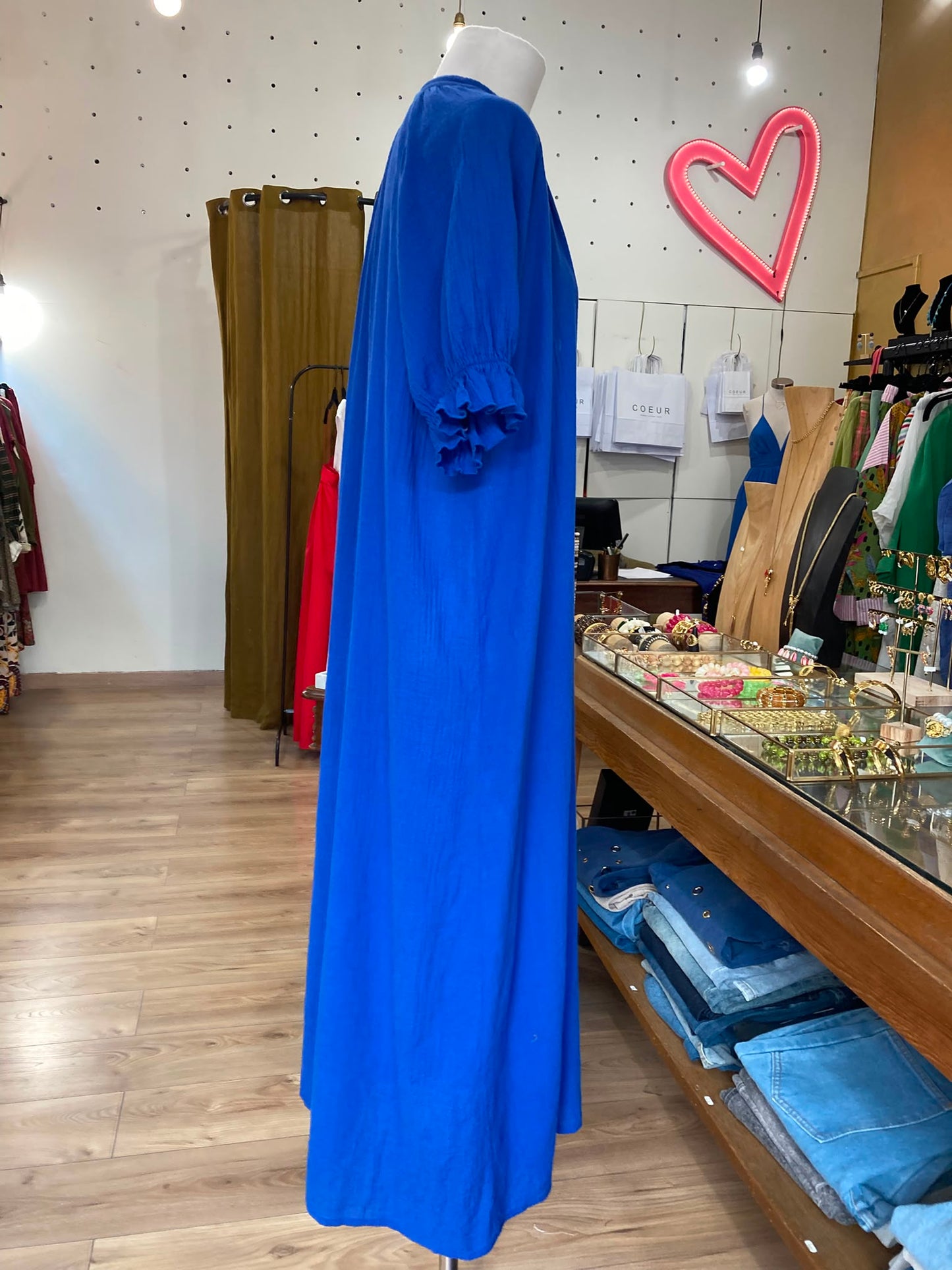 Robe voile de coton bleu roi Johanna paris