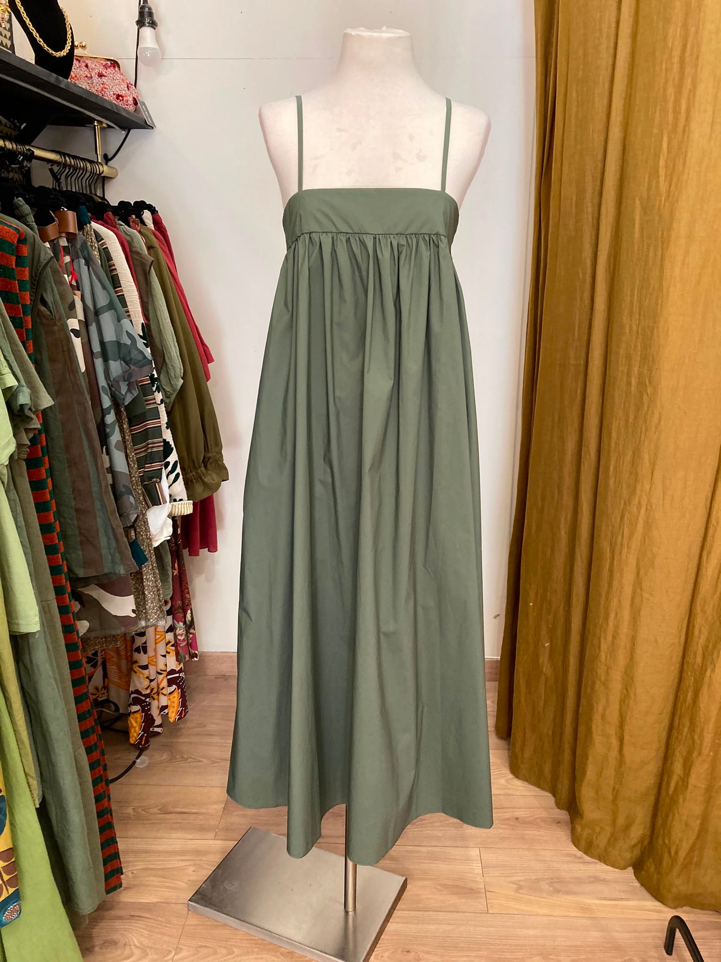 Robe kaki bretelles johanna Paris