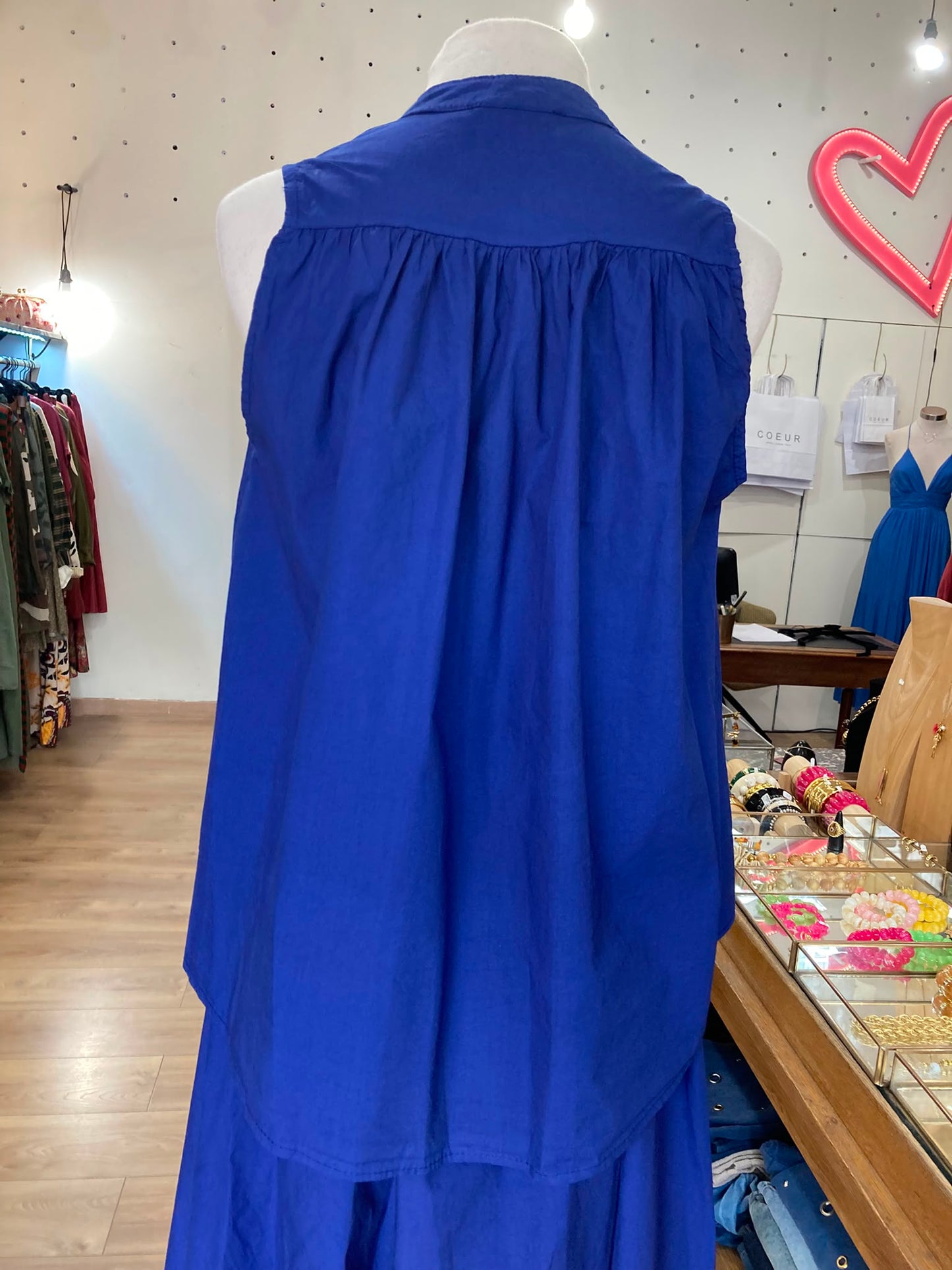 Top en coton bleu roi johanna paris
