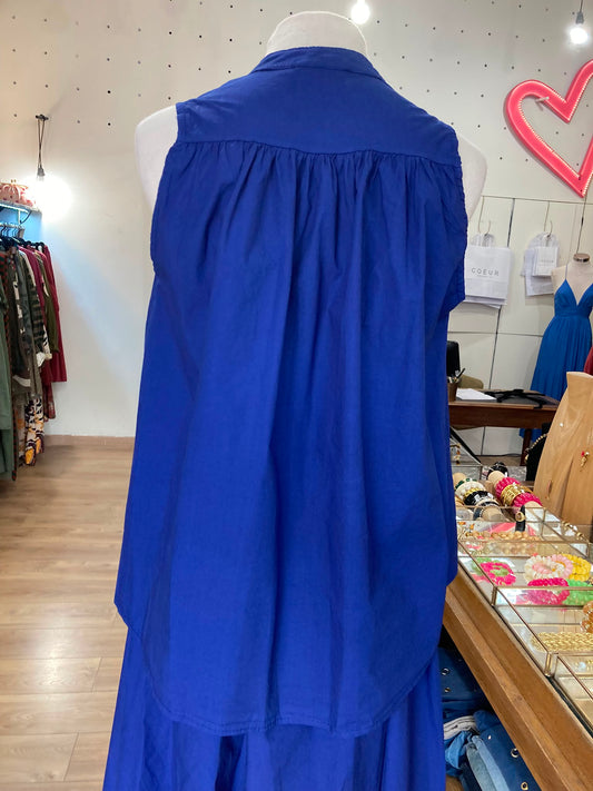 Top en coton bleu roi johanna paris