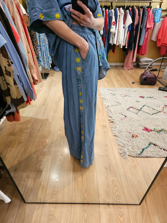 Pantalon brodé Johanna Paris