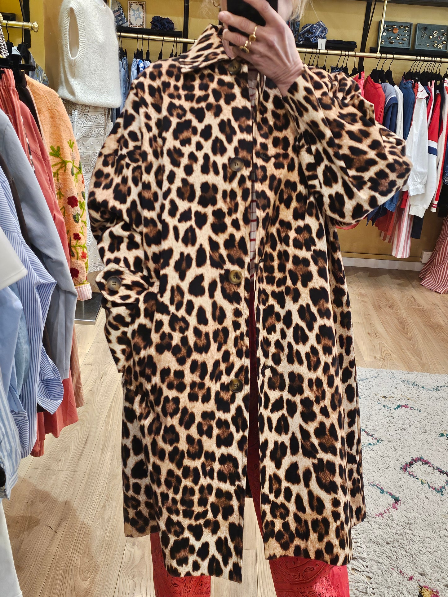 Veste longue leopard