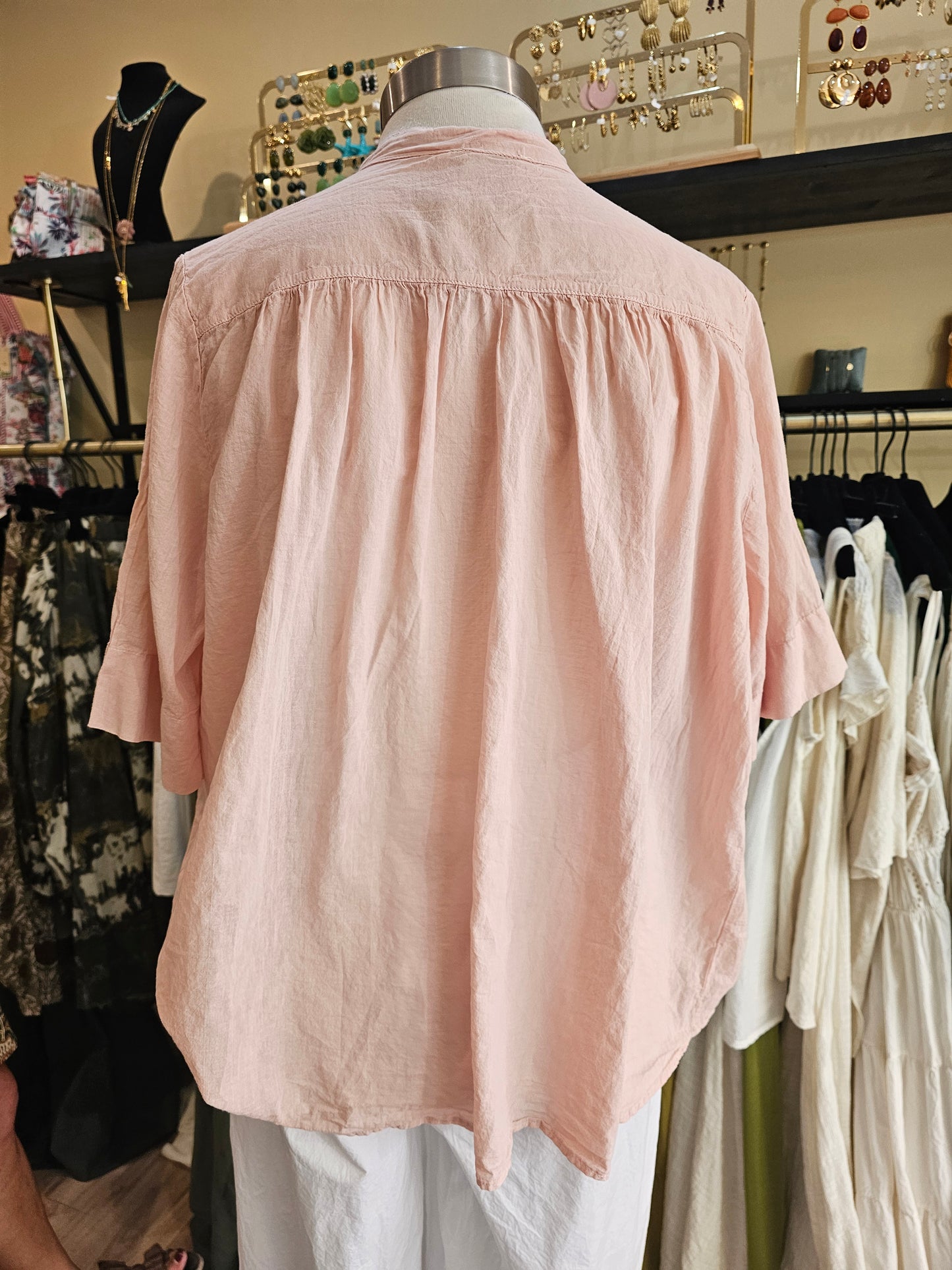 Top en voile de coton rose Johanna Paris