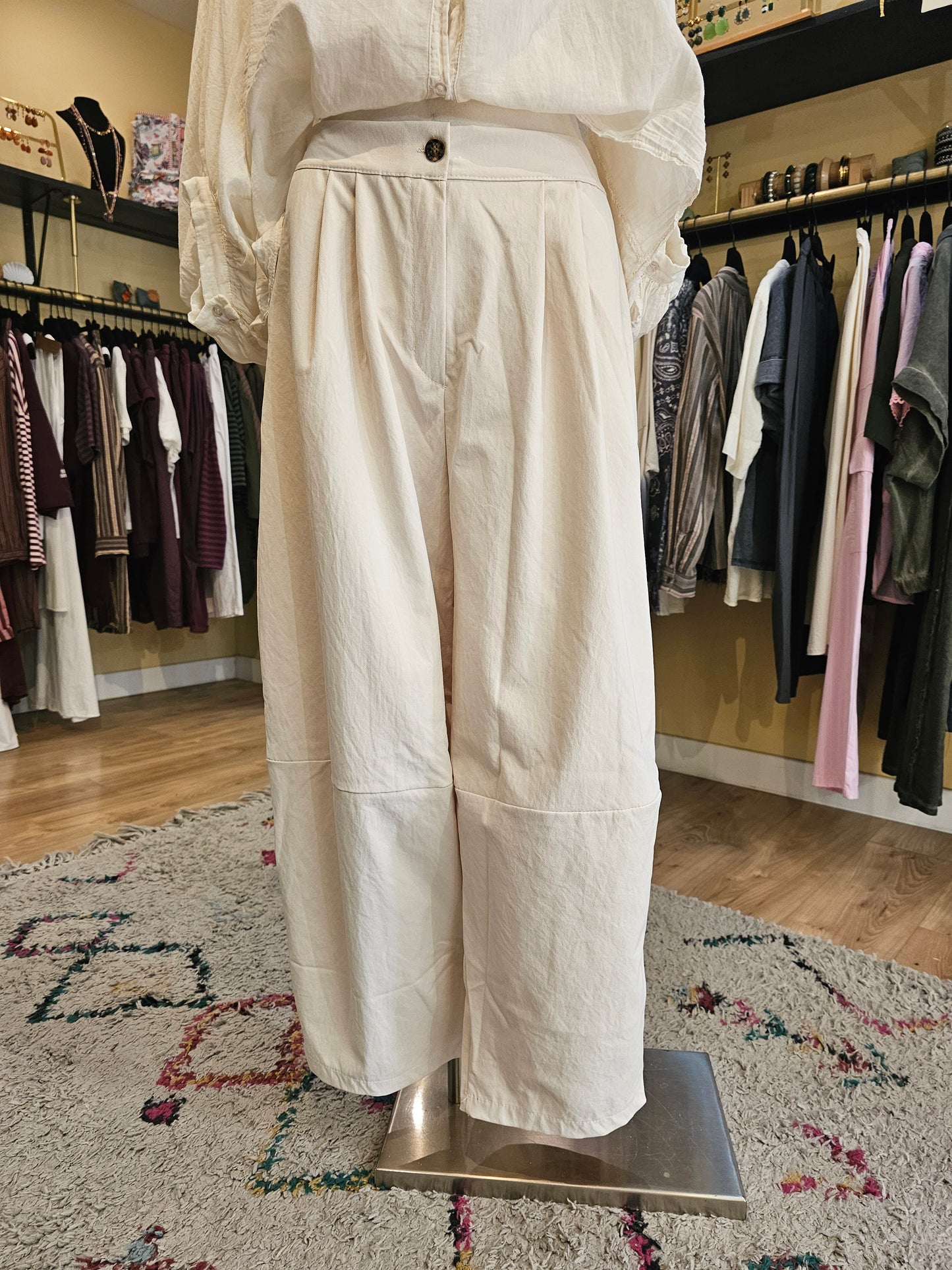 Pantalon large ecru