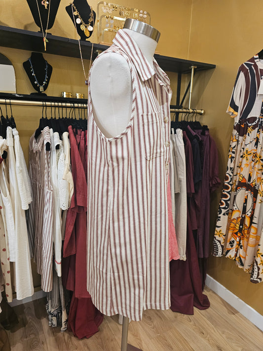 Robe courte rayée