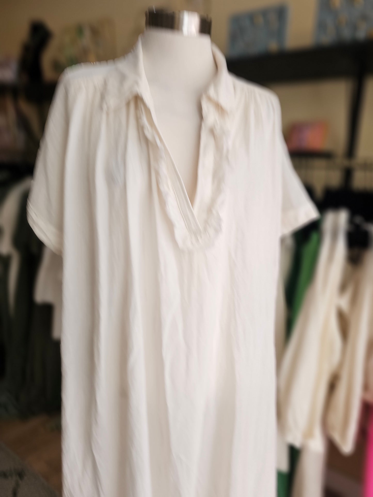 Robe en voile de coton ecru johanna paris