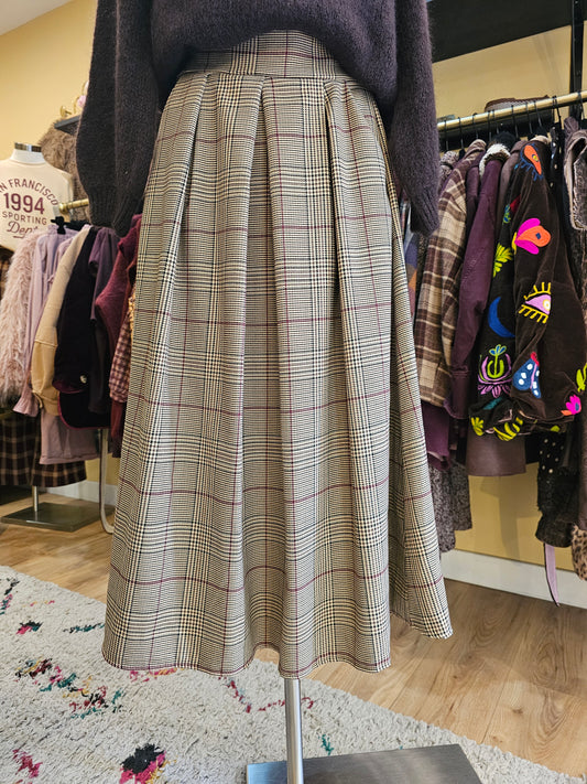 Jupe midi à carreaux Johanna Paris