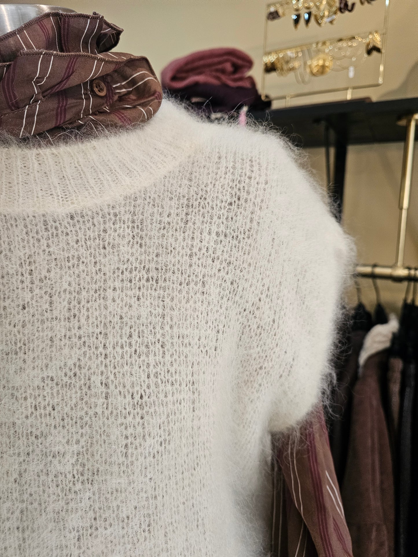 Pull sans manche mohair