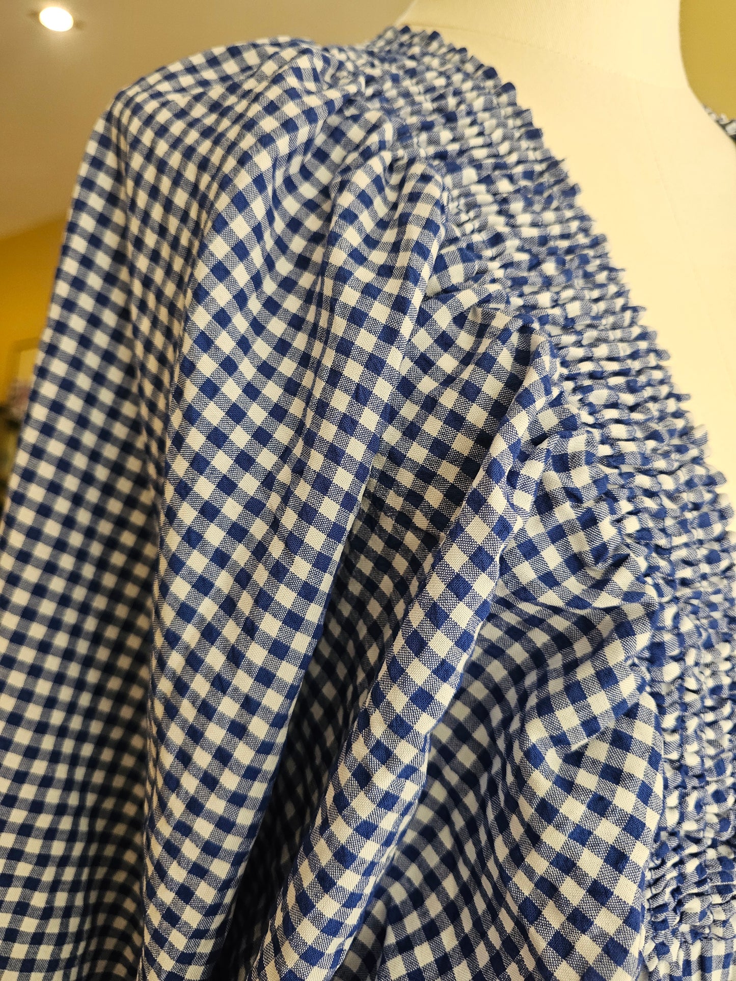 Combi short en vichy bleu