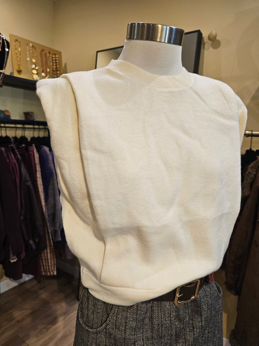 Pull sans manche ecru