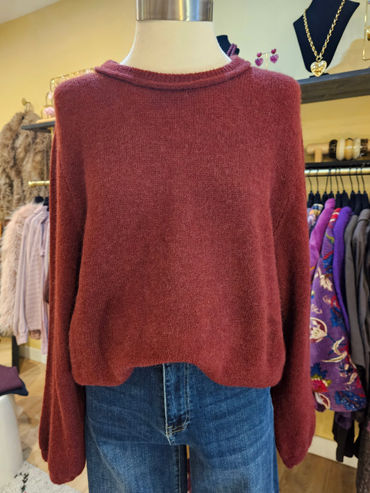 Pull bordeaux Intuition Paris