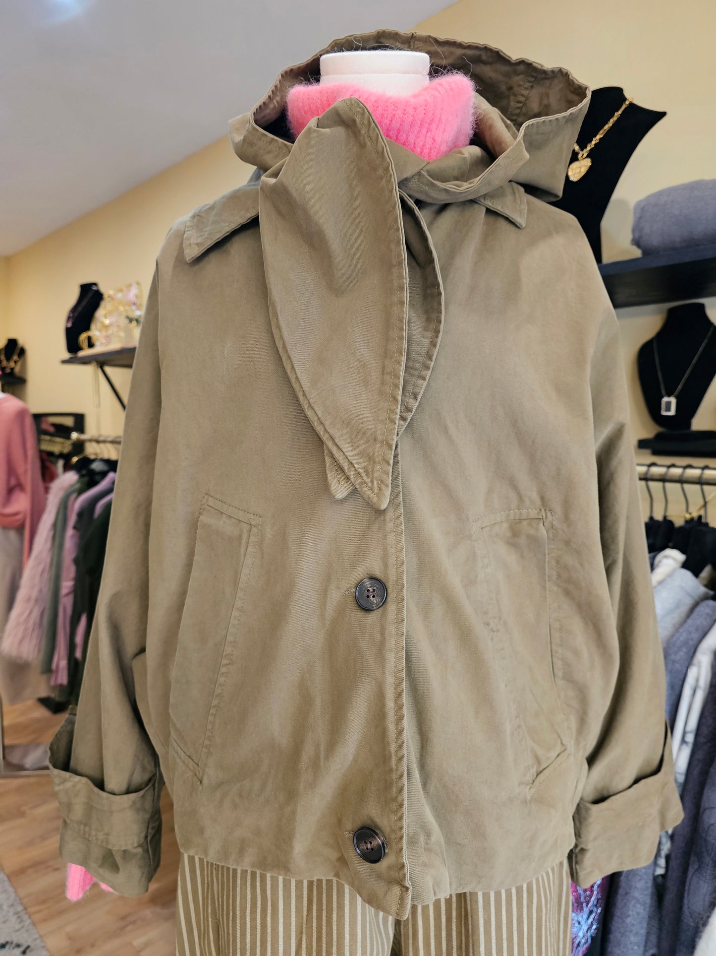 Veste à capuche kaki Johanna Paris