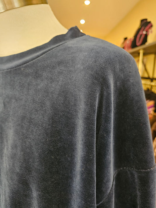 Sweat en velours marine Johanna Paris