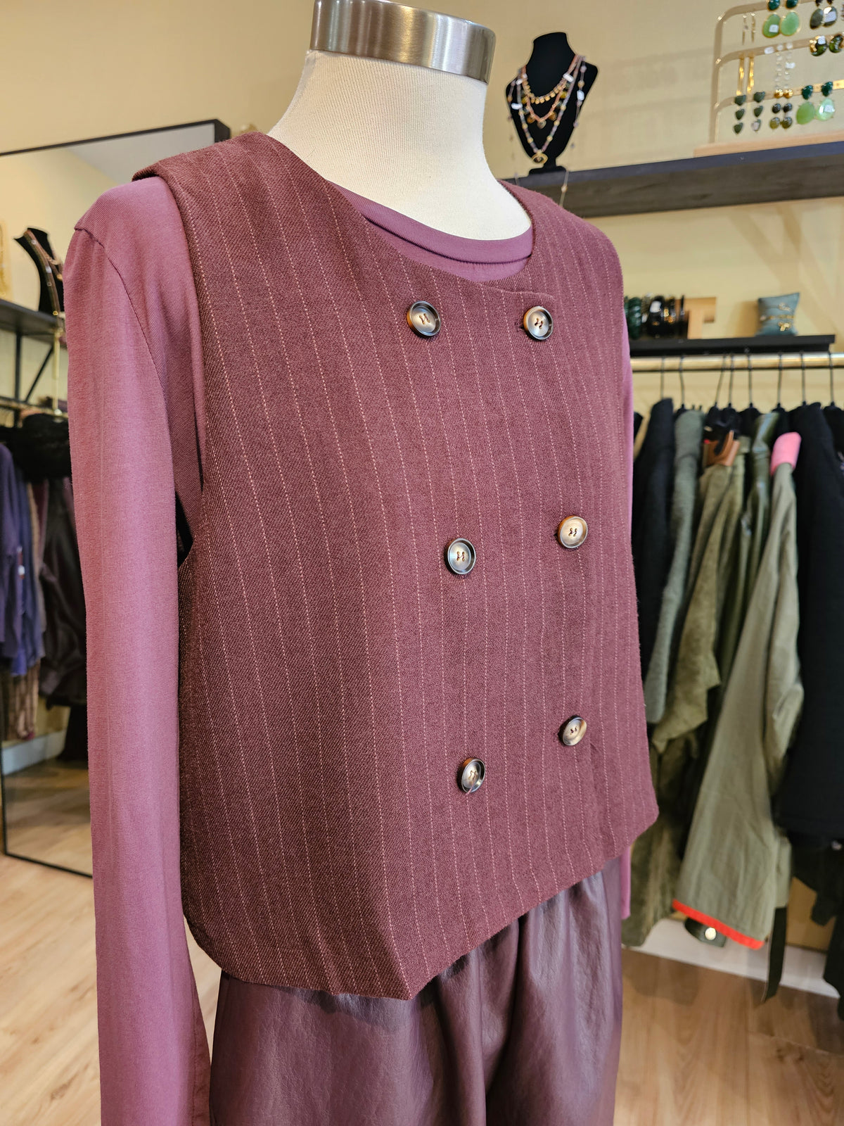 Gilet sans manche prune
