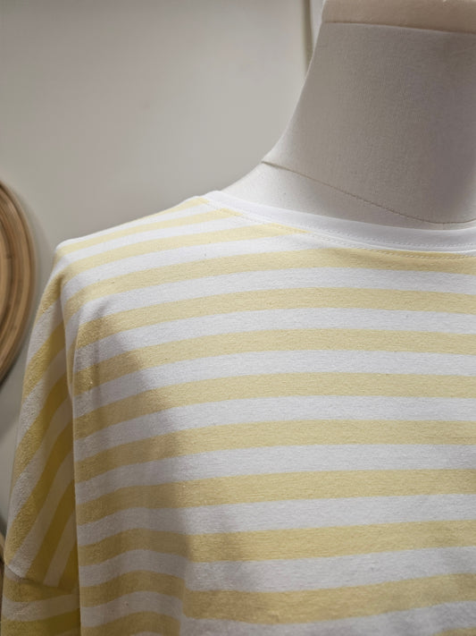 Marinière rayée jaune et blanc