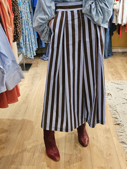 Jupe culotte marron et bleu Johanna Paris