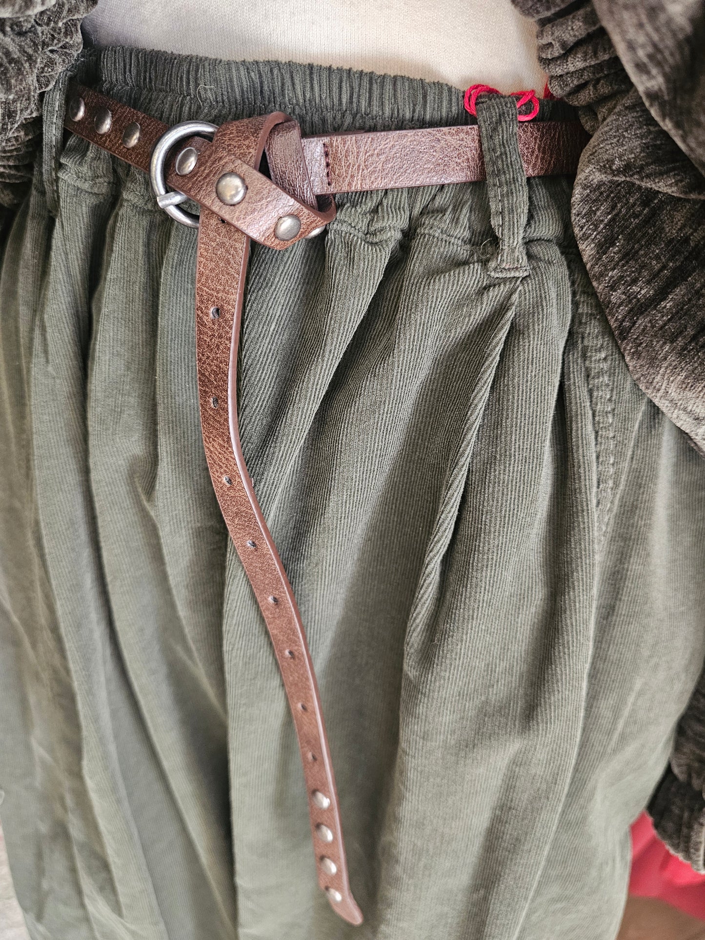 Pantalon velours kaki Johanna Paris