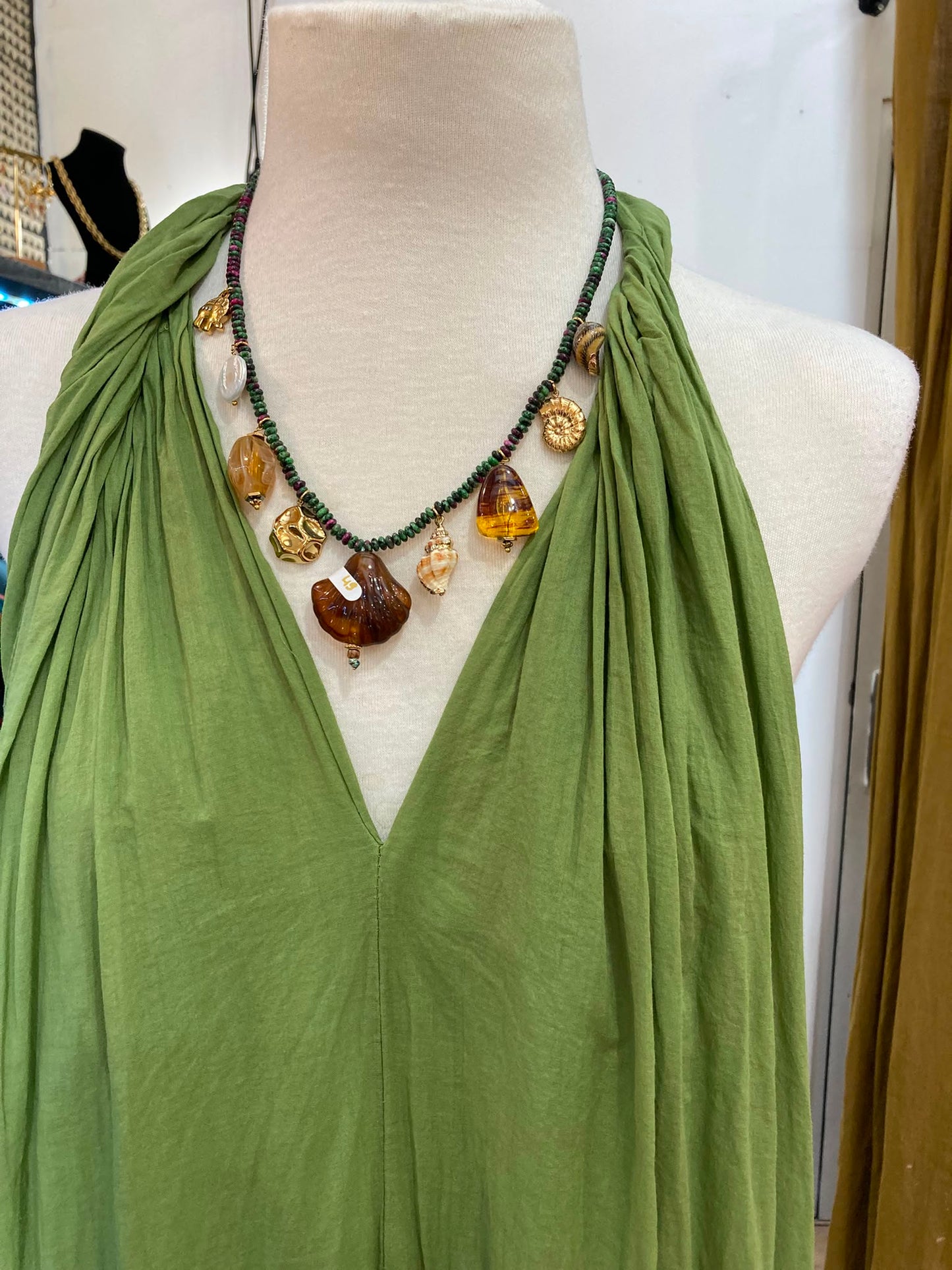 Robe coton vert amande Johanna Paris