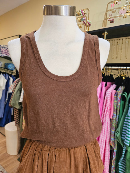 Debardeur lin camel johanna paris