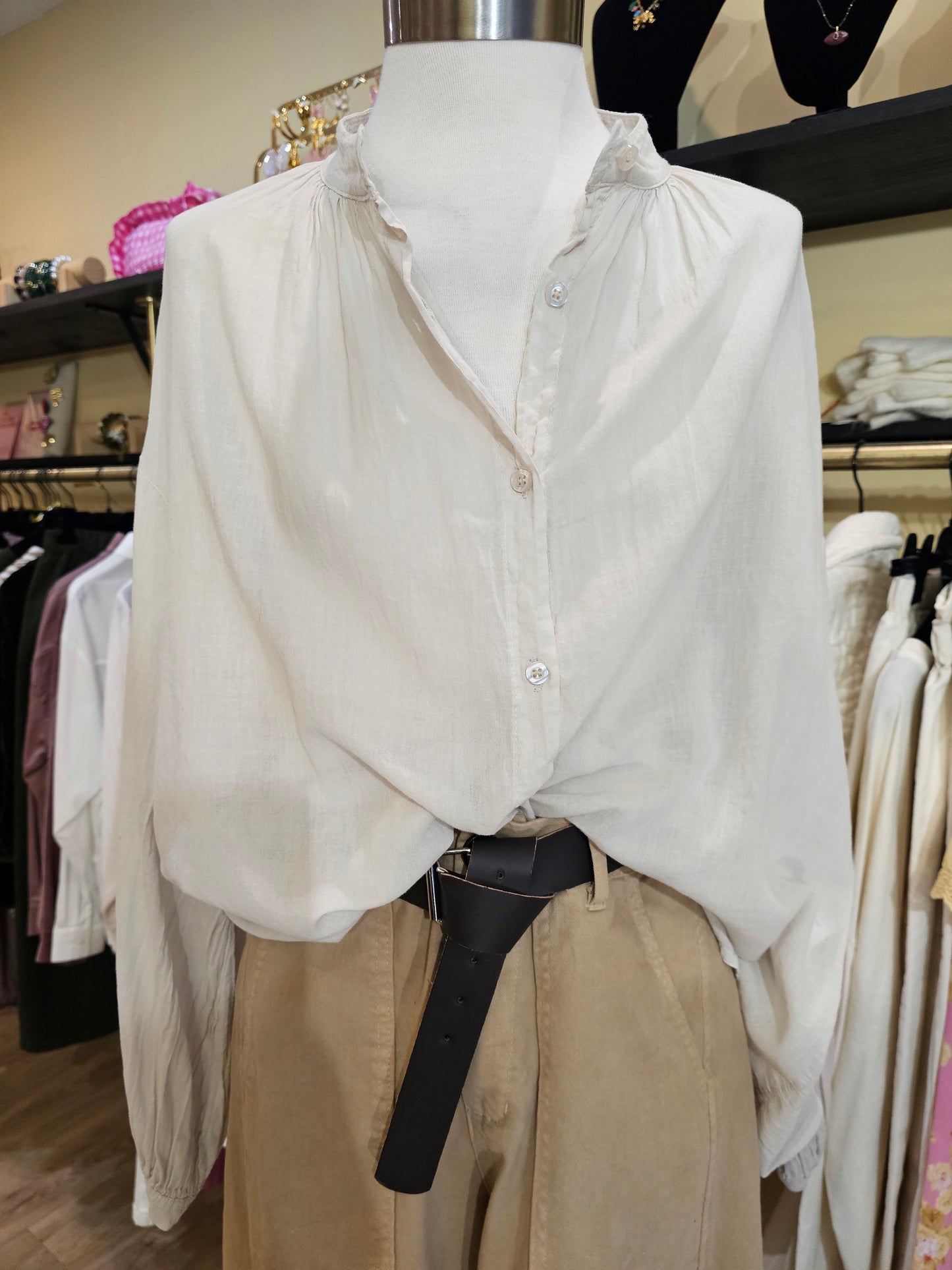 Chemise en voile de coton craie Johanna Paris