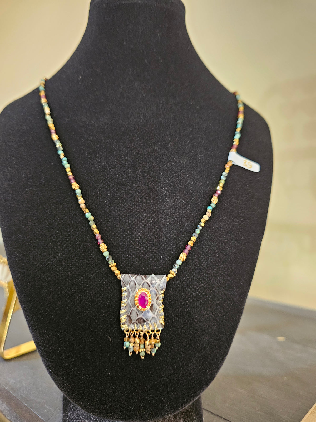 Collier perles multi