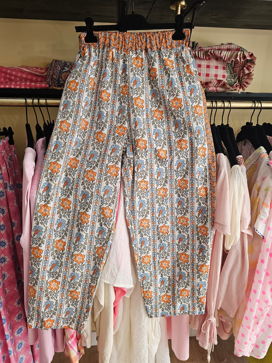 Pantalon orange fleuri Johanna Paris