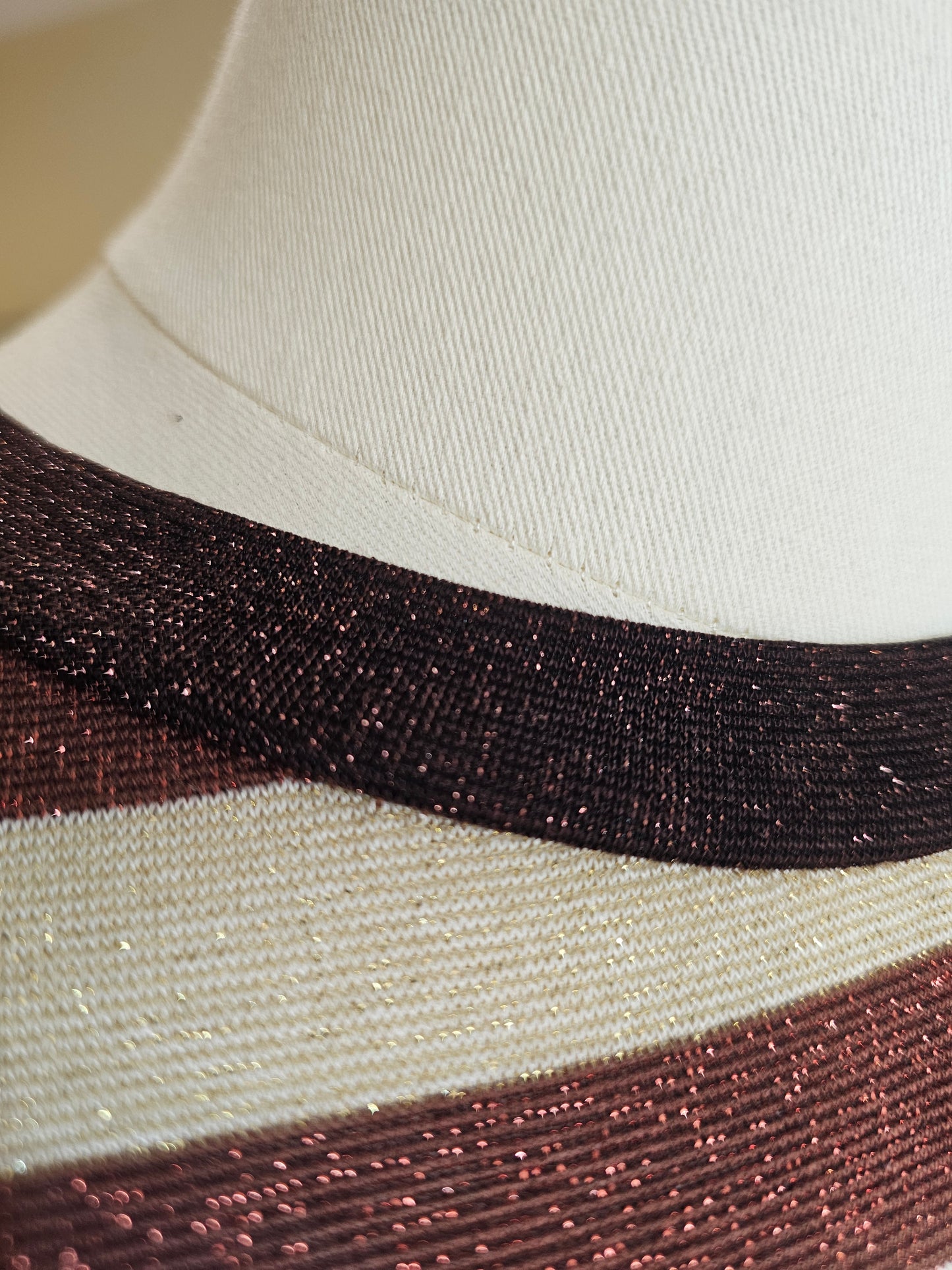Robe lurex marron et écru Johanna Paris