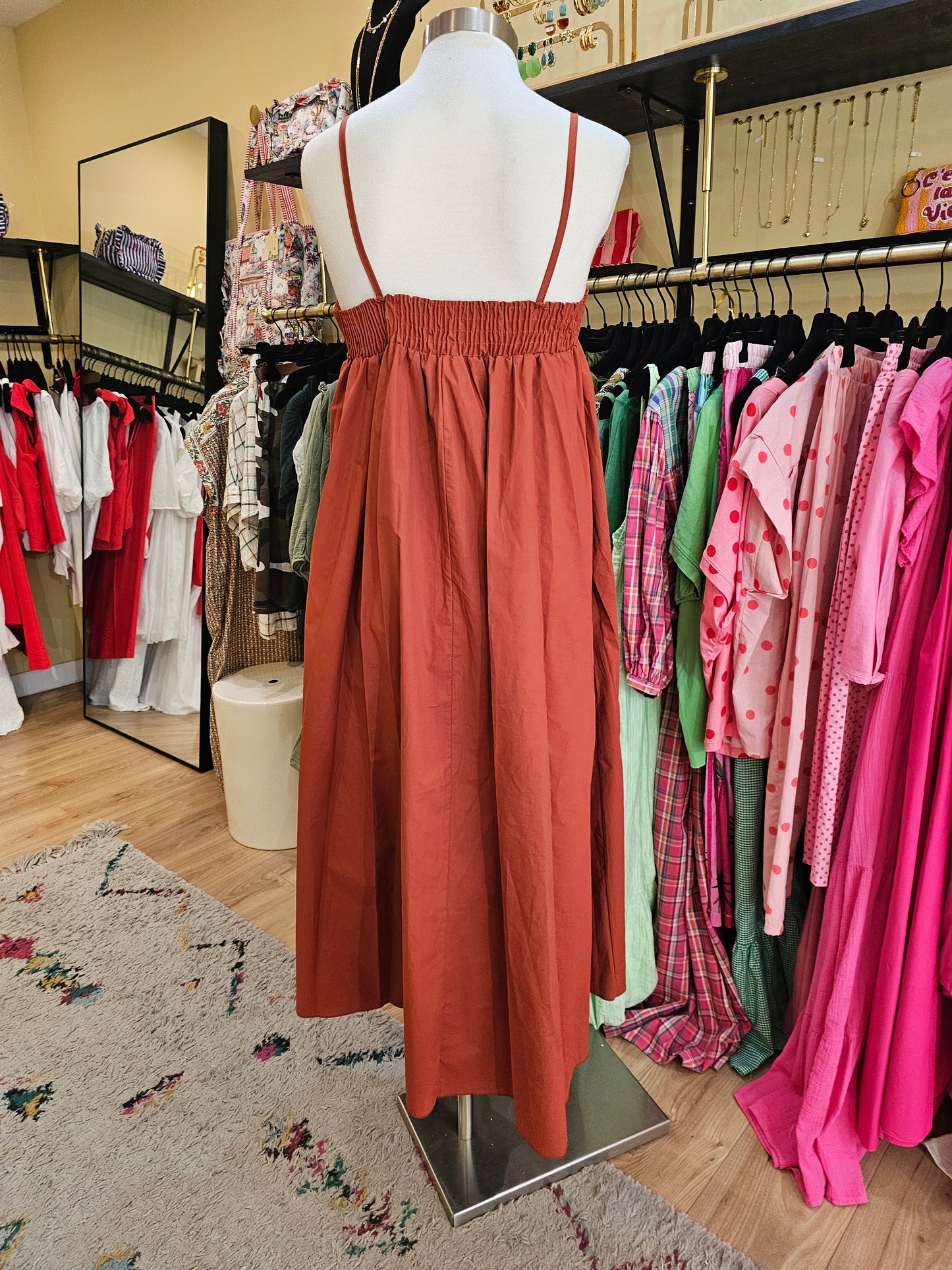 Robe bretelles terracota