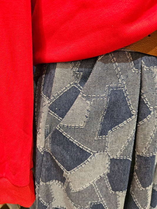 Jupe jean motif patchwork Johanna Paris