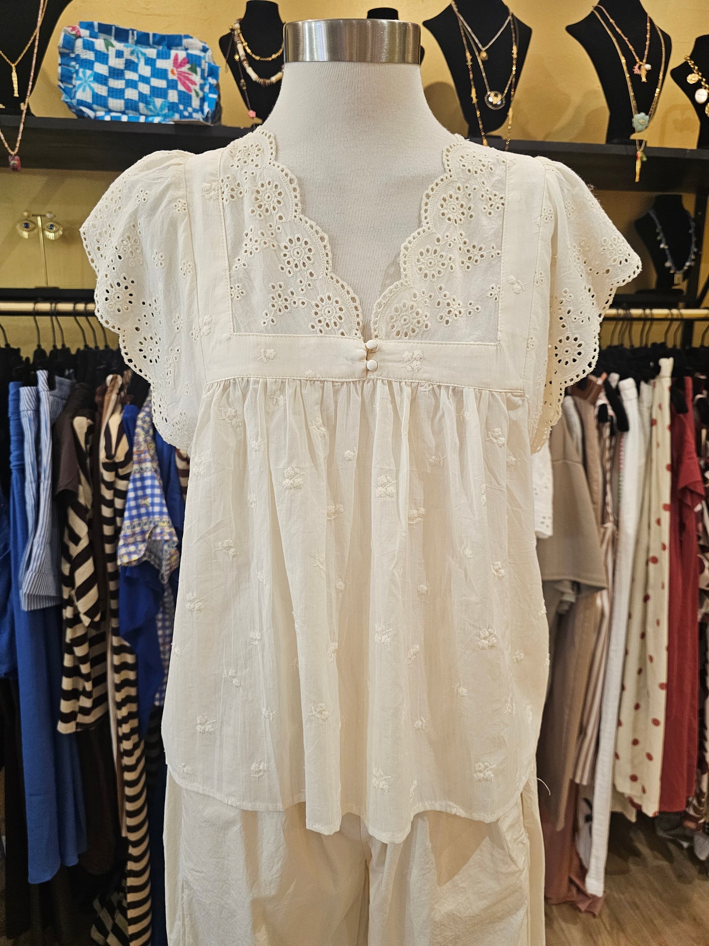 Top broderie anglaise