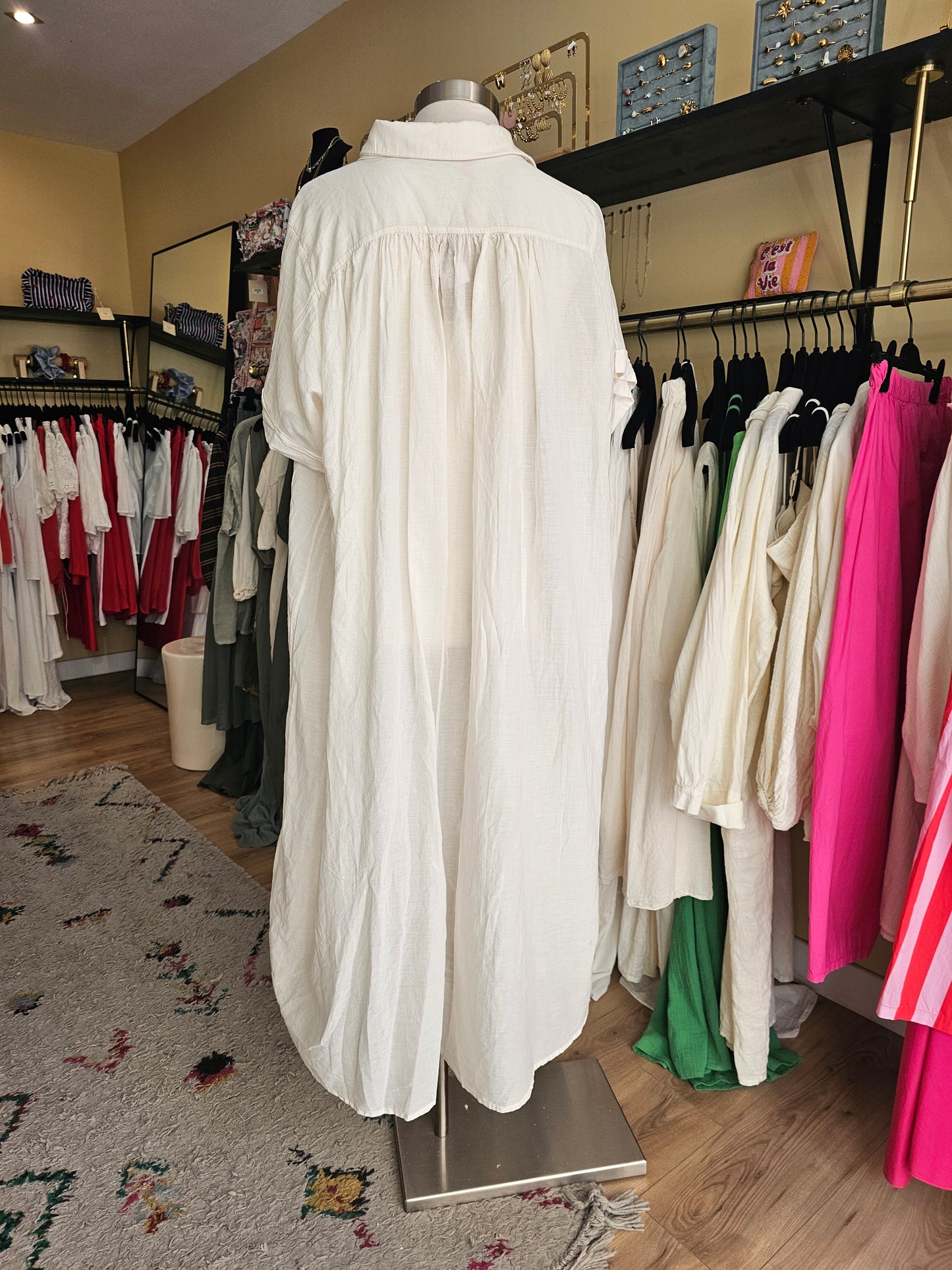 Robe en voile de coton ecru johanna paris