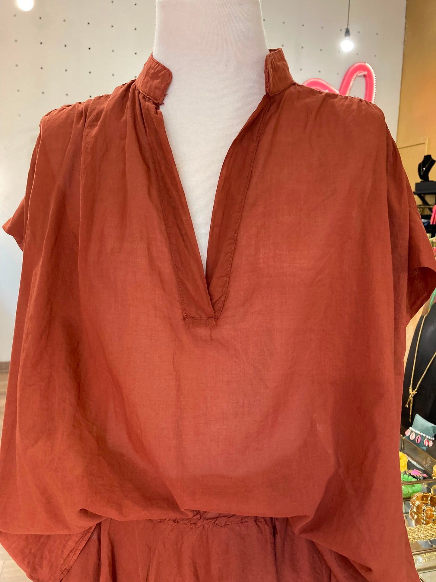 Top voile de coton terracotta johanna paris