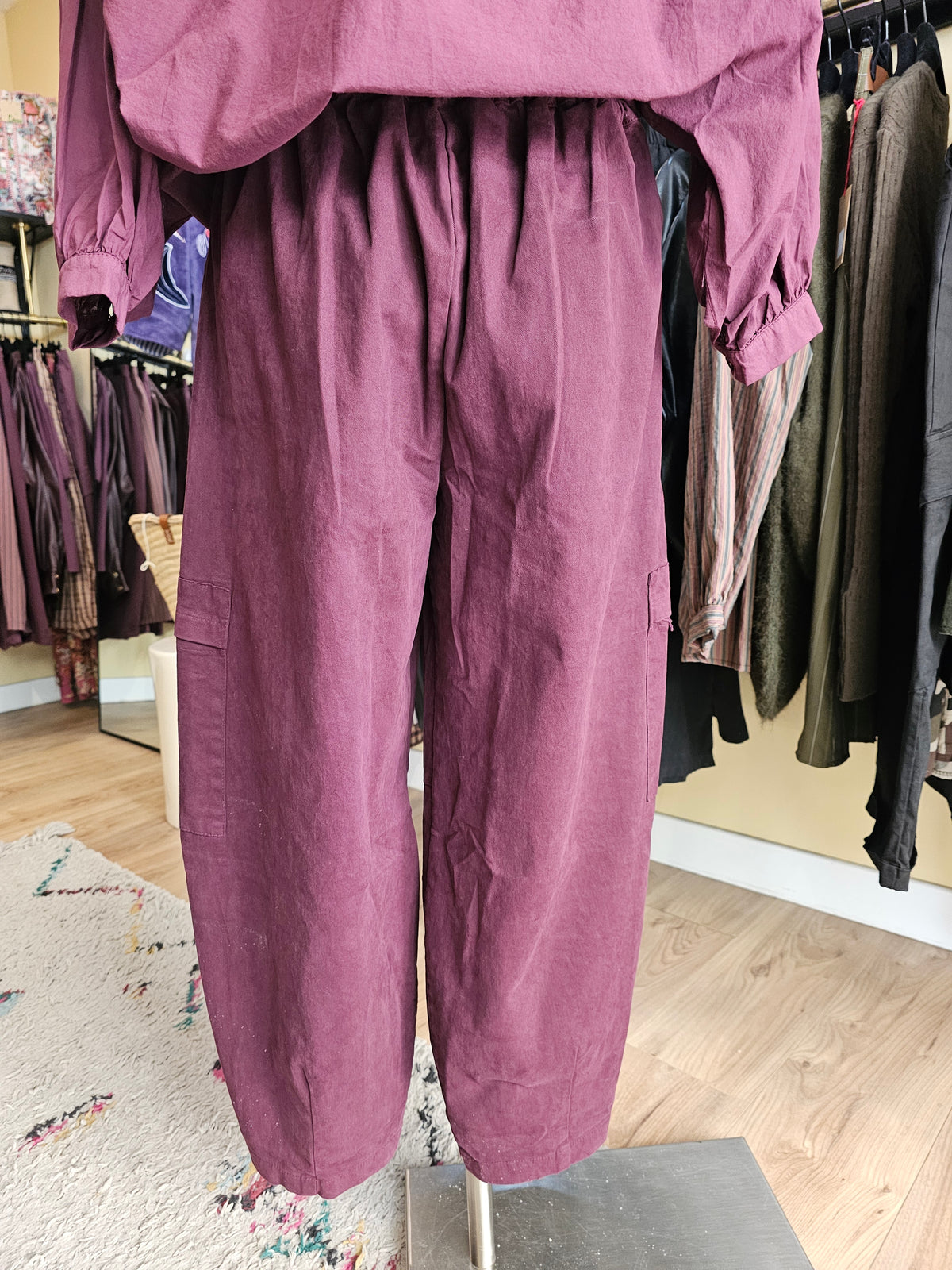 Pantalon barrel prune