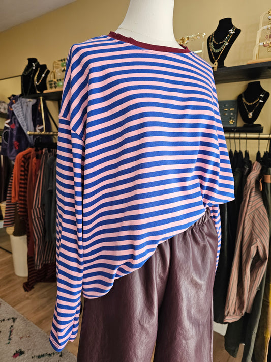 Mariniere rose bleu bordeaux