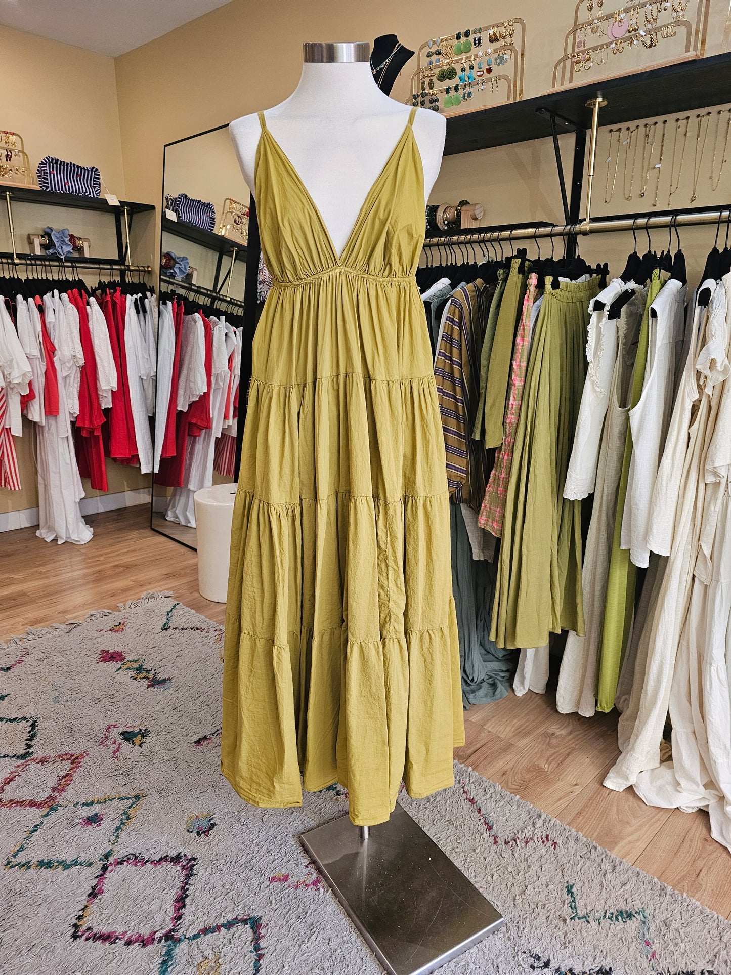 Robe à bretelles vert tilleul Johanna Paris