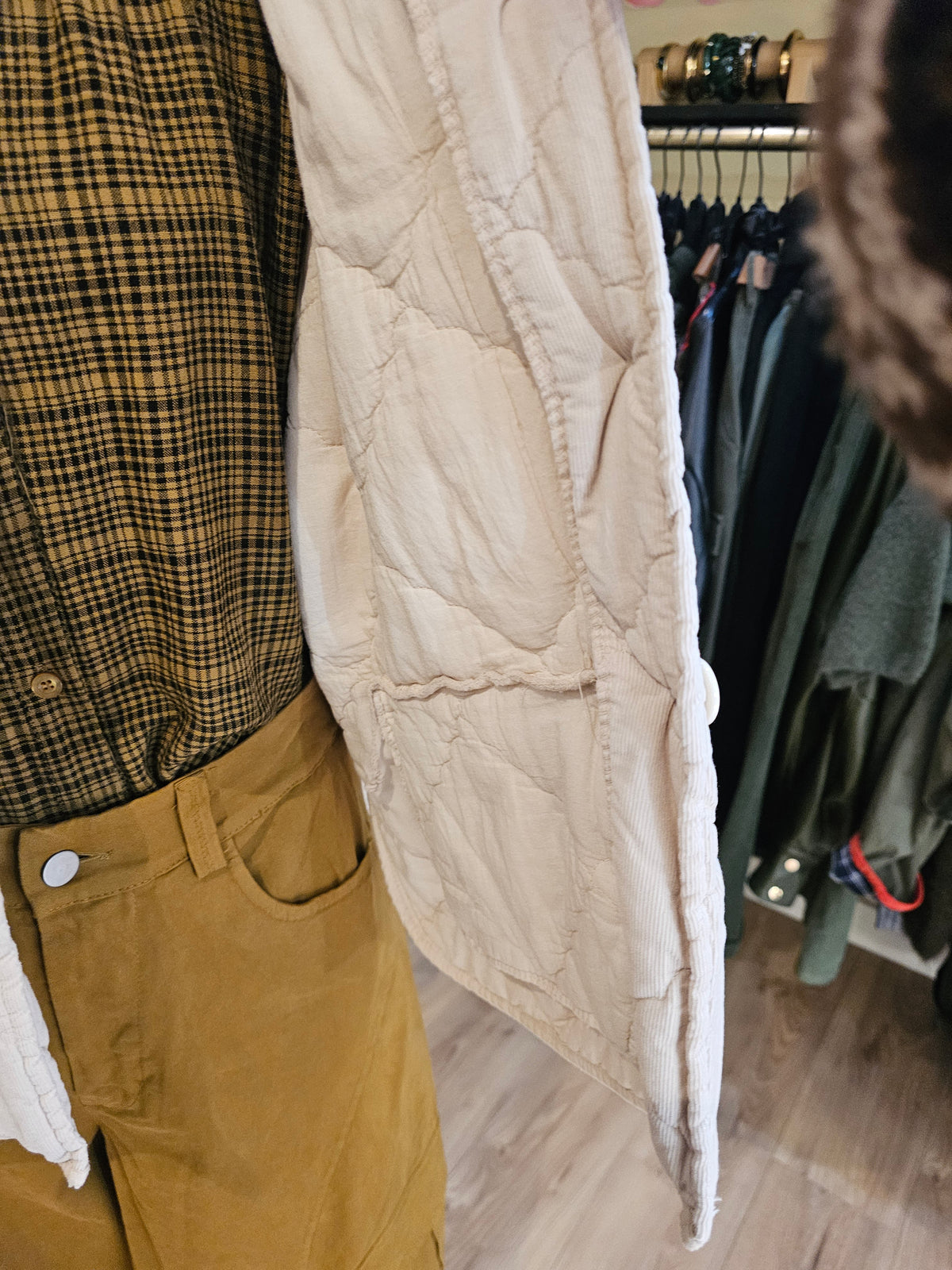 Veste ecrue en velours milleraie Johanna Paris
