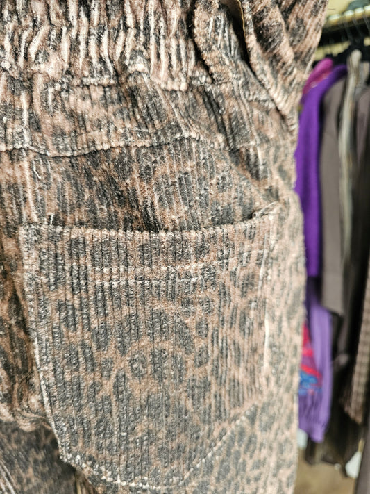 Pantalon velours leopard