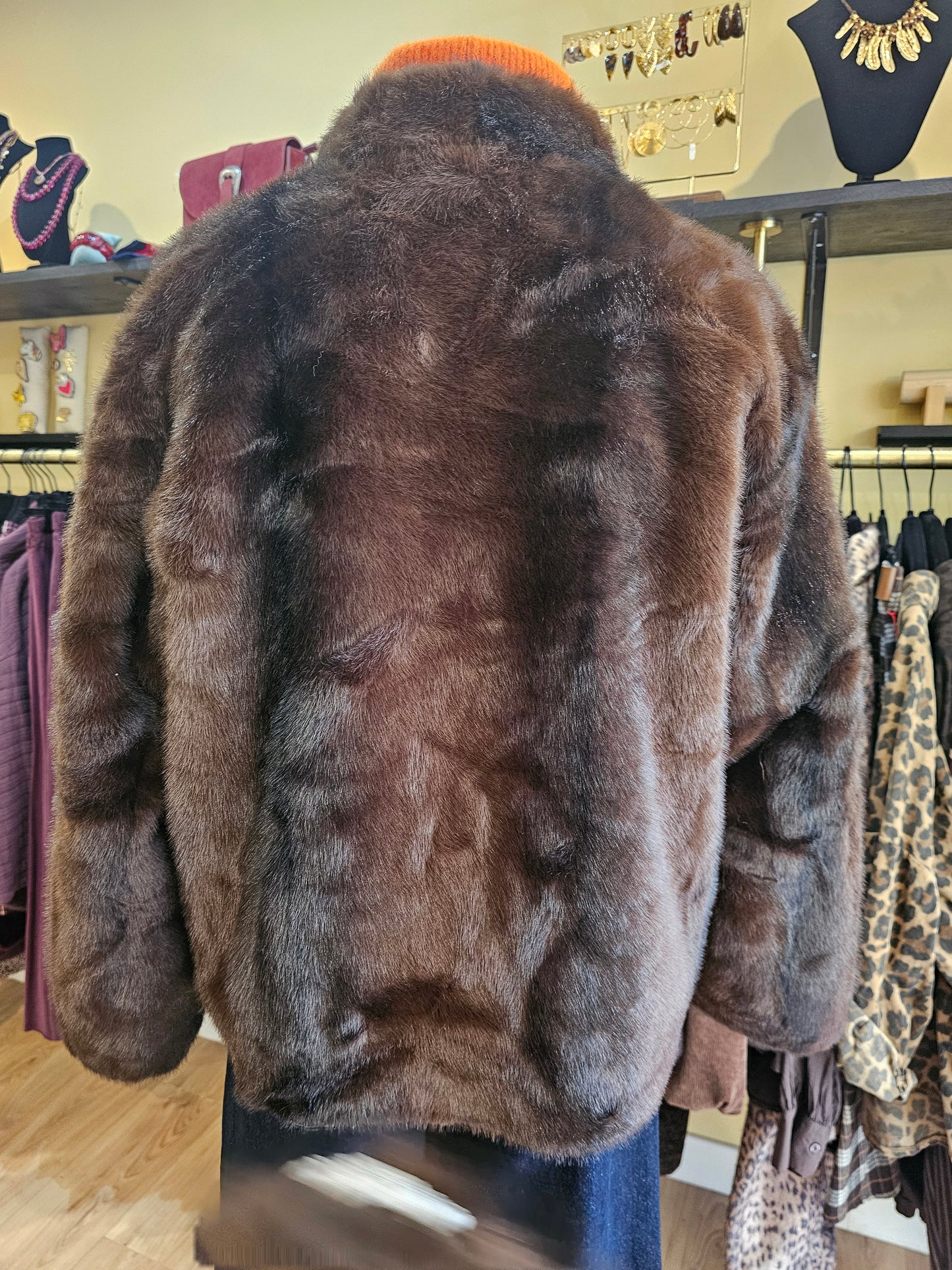 Veste fourrure chocolat Johanna Paris