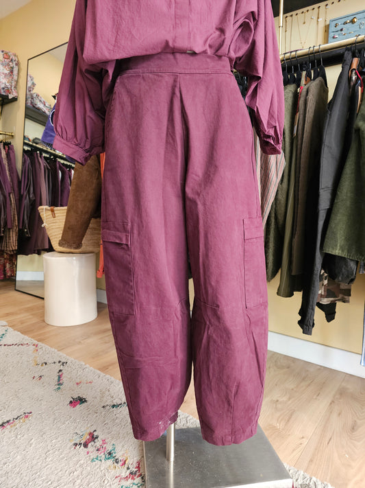 Pantalon barrel prune
