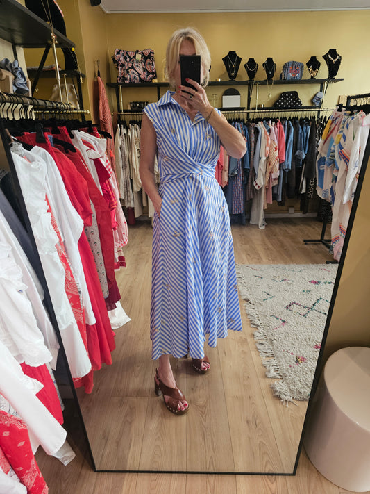 Robe rayée brodée Johanna Paris