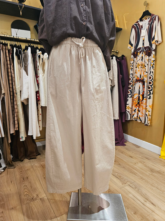 Pantalon beige en coton epais Johanna Paris