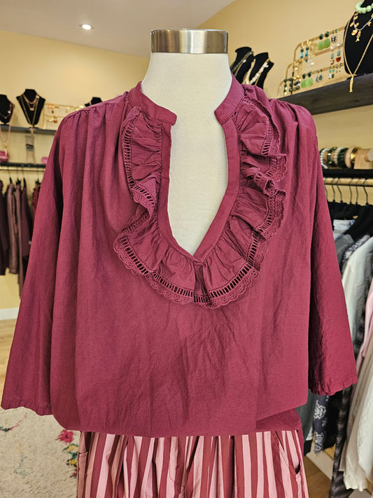 Top prune manches 3/4 johanna paris