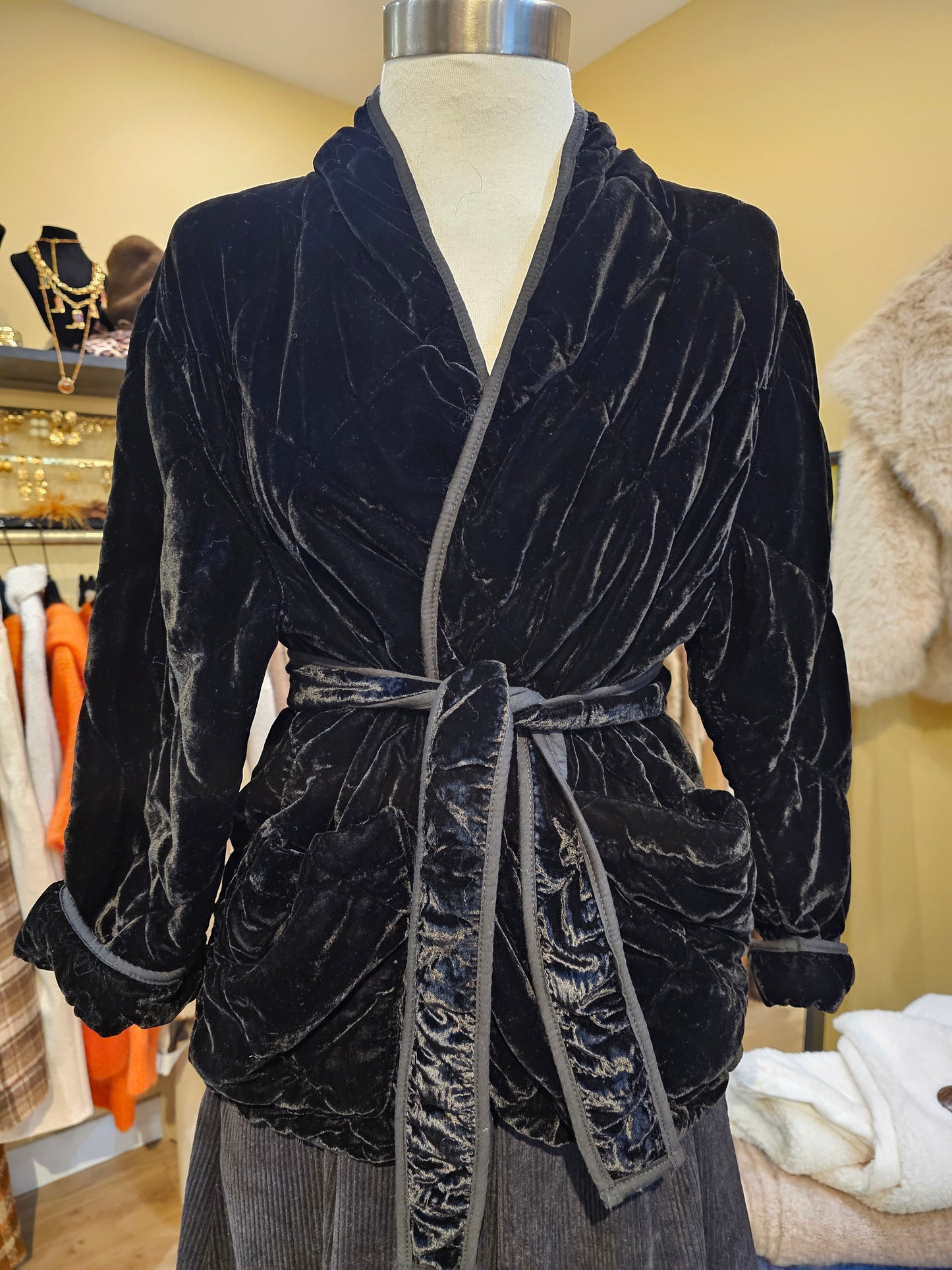 Kimono velours noir Johanna Paris