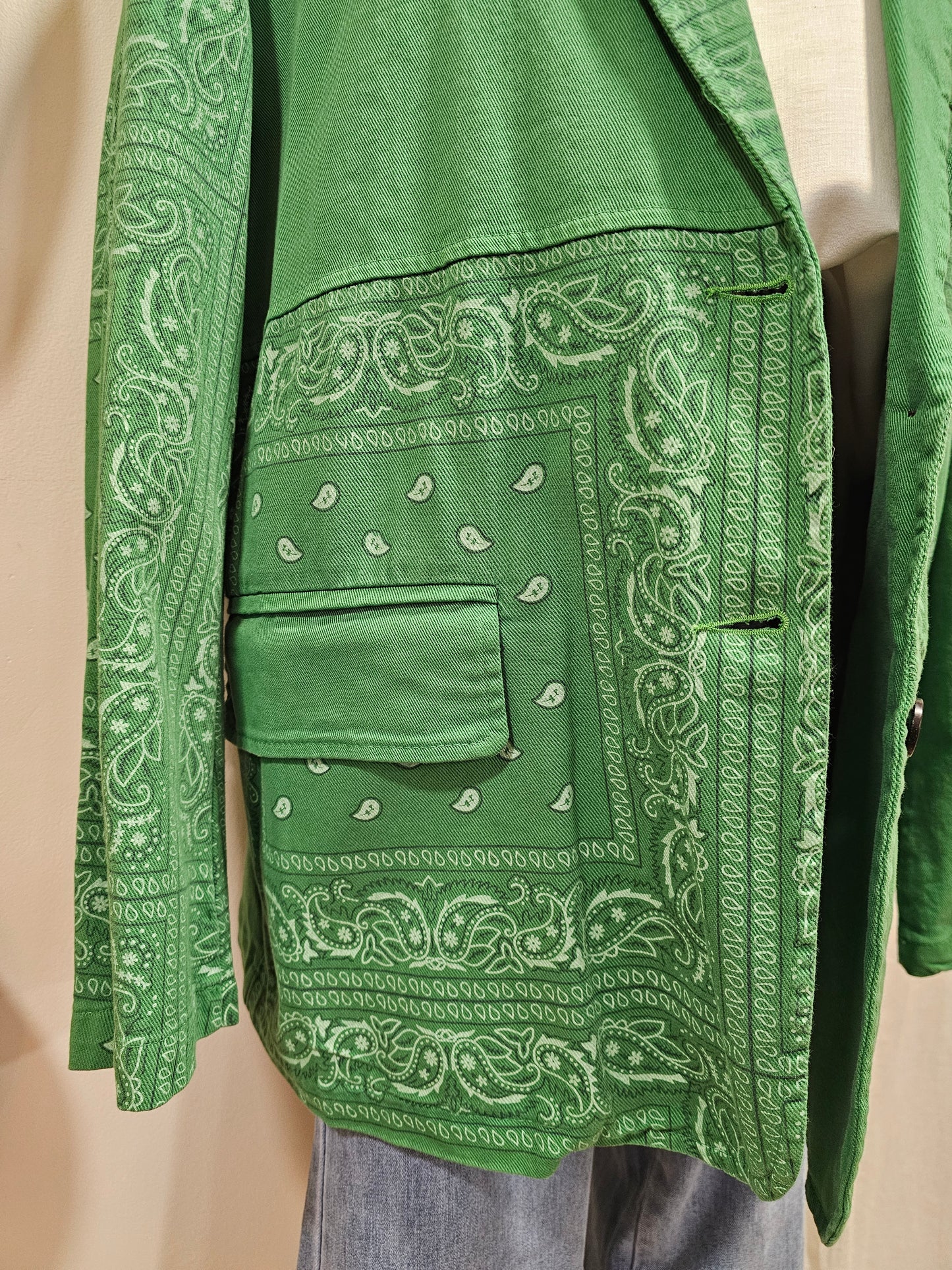 Veste bandana verte oversize