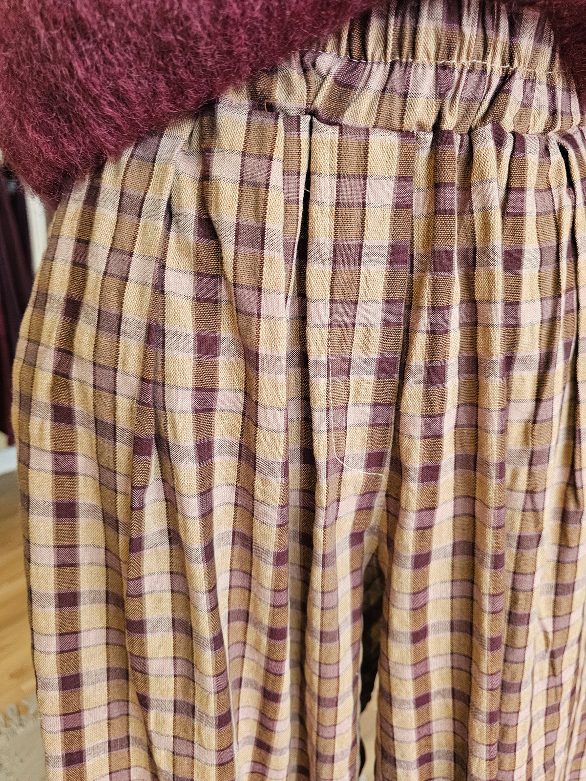 Pantalon large à carreaux